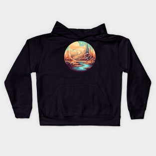 Surreal Dreamscape: Oasis in the Desert Kids Hoodie